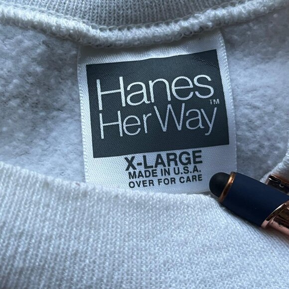 Vintage Hanes Sweater Womens XL White w/Cardinal & Christmas Tree 80s Winter - Picture 3 of 8